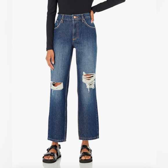 NWOT 𝐓𝐇𝐄 𝐃𝐑𝐎𝐏 Luca High-Rise Loose Straight-Fit Jean - Picture 1 of 8